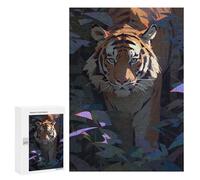 Puzzles pour Adultes300 PCS Tiger in The Jungle-8 Puzzle Décoratif Mural - Niveau Difficile - Idéal comme Cadeau pour Toute La Famille 300 PCS