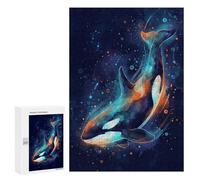 Puzzles pour Adultes300 PCS Watercolor Orca Whale in Deep Blue Puzzles pour Adultes - Jeu De Réflexion, Analyse Et Logique - Cadeaux Anti-Stress 300 PCS
