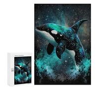 Puzzles pour Adultes300 PCS Whale Galaxy Art Print-1 Puzzle pour Adultes - Jeu De Réflexion - Assemblage De Motifs - Idée Cadeau Unique pour Un Anniversaire 300 PCS