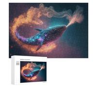 Puzzles pour Adultes300 PCS Whale in Cosmic Clouds Puzzle Décoratif Mural - Niveau Difficile - Idéal comme Cadeau pour Toute La Famille 300 PCS