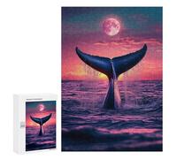 Puzzles pour Adultes300 PCS Whale Tail Sunset Moon-1 Puzzles pour Adolescents pour S'amuser en Famille Difficile Et Stimulant Un pour Les Jeux 300 PCS