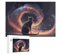 Puzzles pour Adultes300 PCS Whispering Cats A Cosmic Journey Puzzle Décoratif Mural - Niveau Difficile - Idéal comme Cadeau pour Toute La Famille 300 PCS
