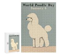 Puzzles pour Adultes300 PCS World Poodle Day Puzzle pour Adultes - Jeu De Réflexion - Assemblage De Motifs - Idée Cadeau Unique pour Un Anniversaire 300 PCS