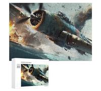 Puzzles pour Adultes300 PCS World War II Aircraft Battle Scene Puzzle Décoratif Mural - Niveau Difficile - Idéal comme Cadeau pour Toute La Famille 300 PCS