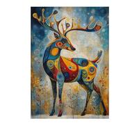 Puzzles pour Adultes38x26cm/1000pcs Abstract Deer - Surreal Festive Decorative Animal Art Puzzles pour Adultes - Jeux De Détente pour Toute La Famille - Idée Cadeau Noël/Anniversaire 38x26cm/1000pcs