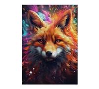 Puzzles pour Adultes38x26cm/1000pcs Abstract Graffiti Fox Art Puzzle pour Adultes - Jeu De Réflexion - Améliore La Mémoire - Stimule Le Cerveau