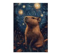 Puzzles pour Adultes38x26cm/1000pcs Capybara Starry Night Puzzle pour Adultes - Jeu De Réflexion - Améliore La Mémoire - Stimule Le Cerveau