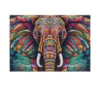 Puzzles pour Adultes38x26cm/1000pcs Colorful Elephant Mandala Artwork Puzzle, Jouet, Décoration Murale, Défi Difficile, Idéal comme Cadeau pour Toute La Famille 38x26cm/1000pcs