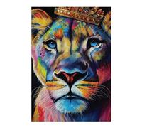 Puzzles pour Adultes38x26cm/1000pcs Colorful Lioness Face Casse-têtes pour Adolescents - Jeu De Réflexion - Défi Difficile - Aidez Votre Cerveau À S'exercer 38x26cm/1000pcs