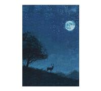 Puzzles pour Adultes38x26cm/1000pcs Deer Under Starry Sky Puzzles pour Adultes - Jeux De Détente - Niveau De Difficulté : Difficile - Idéal comme Cadeau pour Toute La Famille 38x26cm/1000pcs