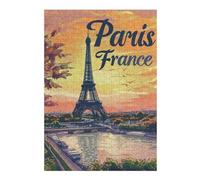 Puzzles pour Adultes38x26cm/1000pcs Eiffel Tower Paris France Puzzles Anti-Stress pour S'amuser en Famille Et Stimuler Le Cerveau