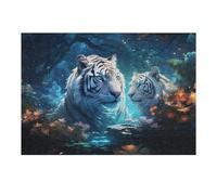 Puzzles pour Adultes38x26cm/1000pcs Enchanted Forest with White Tigers Puzzle, Jouet, Décoration Murale, Défi Difficile, Idéal comme Cadeau pour Toute La Famille 38x26cm/1000pcs