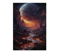 Puzzles pour Adultes38x26cm/1000pcs Fiery Alien Planet Puzzles pour Adultes - Jouets À Monter Soi-même - Cadeau d'anniversaire - Cadeaux Uniques pour Anniversaires Et Noël 38x26cm/1000pcs