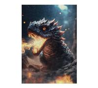 Puzzles pour Adultes38x26cm/1000pcs Fiery Dragon Breath Artwork -1 Puzzles Anti-Stress pour S'amuser en Famille Et Stimuler Le Cerveau