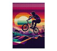 Puzzles pour Adultes38x26cm/1000pcs Freestyle BMX Sunset WPAP Casse-têtes pour Adolescents - Jeu De Réflexion - Défi Difficile - Aidez Votre Cerveau À S'exercer 38x26cm/1000pcs