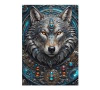 Puzzles pour Adultes38x26cm/1000pcs Mega Steampunk Wolf Puzzles pour Adultes - Jeux Anti-Stress - Idées De Détente À La Maison - Cadeaux d'anniversaire Et De Noël Uniques 38x26cm/1000pcs