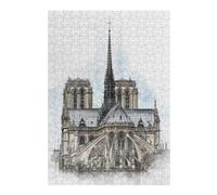 Puzzles pour Adultes38x26cm/1000pcs Notre Dame De Paris Puzzles pour Adultes - Jeux Anti-Stress - Idées De Détente À La Maison - Cadeaux d'anniversaire Et De Noël Uniques 38x26cm/1000pcs