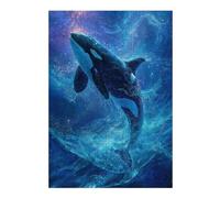 Puzzles pour Adultes38x26cm/1000pcs Orca Leaping Through Stars Casse-têtes pour Adolescents - Jeu De Réflexion - Défi Difficile - Aidez Votre Cerveau À S'exercer 38x26cm/1000pcs