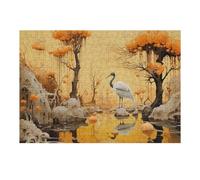 Puzzles pour Adultes38x26cm/1000pcs Pumpkin Grove with Crane Puzzle, Jouet, Décoration Murale, Défi Difficile, Idéal comme Cadeau pour Toute La Famille 38x26cm/1000pcs