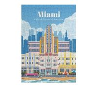 Puzzles pour Adultes38x26cm/1000pcs Travel to Miami Puzzles Anti-Stress pour S'amuser en Famille Et Stimuler Le Cerveau