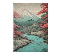 Puzzles pour Adultes38x26cm/1000pcs Vintage Mount Fuji Spring Puzzles Anti-Stress pour S'amuser en Famille Et Stimuler Le Cerveau