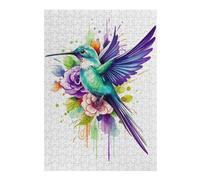 Puzzles pour Adultes38x26cm/1000pcs Watercolor Hummingbird Puzzle, Jouet, Décoration Murale, Défi Difficile, Idéal comme Cadeau pour Toute La Famille 38x26cm/1000pcs
