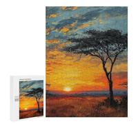 Puzzles pour Adultes500 PCS African Sunset Serenity Puzzles pour Adultes - Décoration Murale - Défi Difficile - Cadeaux Uniques d'anniversaire Et De Noël 500 PCS