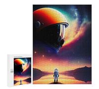 Puzzles pour Adultes500 PCS Astronaut Gazing at Planets -3 Puzzles pour Adultes - Décoration Murale - Défi Difficile - Cadeaux Uniques d'anniversaire Et De Noël 500 PCS