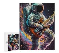 Puzzles pour Adultes500 PCS Astronaut in Space Playing Guitar Puzzle Décoratif Mural - Niveau Difficile - Idéal comme Cadeau pour Toute La Famille 500 PCS