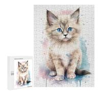 Puzzles pour Adultes500 PCS Baby Ragdoll Cat Kitten Puzzles pour Adultes À Monter Soi-même - Découpe De Précision - Idée Cadeau pour Toute La Famille 500 PCS