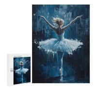 Puzzles pour Adultes500 PCS Ballet Dancer Wall Art Ballet Dancer in Blue Puzzles pour Adolescents, Jouets Anti-Stress, Cadeaux pour Femmes, Activités Amusantes À La Maison 500 PCS