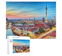 Puzzles pour Adultes500 PCS Berlin Cityscape at Sunset Puzzles pour Adultes - Décoration Murale - Loisirs À La Maison - Activités Amusantes À Faire chez Soi 500 PCS