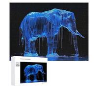 Puzzles pour Adultes500 PCS Blue Elephant Puzzles pour Adultes À Monter Soi-même - Découpe De Précision - Idée Cadeau pour Toute La Famille 500 PCS