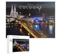 Puzzles pour Adultes500 PCS Cologne Night Lights Panorama Puzzles pour Adultes - Décoration Murale - Loisirs À La Maison - Activités Amusantes À Faire chez Soi 500 PCS