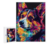 Puzzles pour Adultes500 PCS Colorful Corgi Art Print-6 Puzzles pour Adultes Cadeau d'anniversaire Difficile Et Stimulant Cadeaux d'anniversaire Uniques 500 PCS