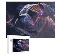 Puzzles pour Adultes500 PCS Cosmic Canine A Bulldog's Journey Through Celestial Visions Puzzles pour Adultes - Décoration Murale - Loisirs À La Maison - Activités Amusantes À Faire chez Soi 500 PCS