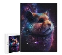 Puzzles pour Adultes500 PCS Cosmic Hamster Portrait Puzzles pour Adolescents Jeux Relaxants pour S'amuser en Famille Activités Amusantes À La Maison 500 PCS