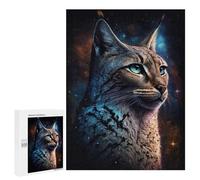 Puzzles pour Adultes500 PCS Cosmic Lynx Portrait-10 Puzzles pour Adultes Cadeau d'anniversaire Difficile Et Stimulant Cadeaux d'anniversaire Uniques 500 PCS