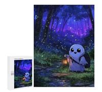 Puzzles pour Adultes500 PCS Cute Ghost with Lantern in Forest Puzzles pour Adolescents, Jouets Anti-Stress, Cadeaux pour Femmes, Activités Amusantes À La Maison 500 PCS