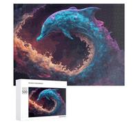 Puzzles pour Adultes500 PCS Dolphin in Abstract Watercolor Puzzle Décoratif Mural - Niveau Difficile - Idéal comme Cadeau pour Toute La Famille 500 PCS