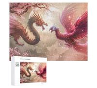 Puzzles pour Adultes500 PCS Dragon Vs Phoenix Epic Battle Puzzle pour Adultes, Jouet, Décoration Murale, Passe-Temps, Cadeaux Uniques d'anniversaire Et De Noël 500 PCS