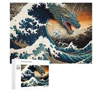 Puzzles pour Adultes500 PCS Dragon Wave A Mythical Storm Puzzle pour Adultes, Jouet, Décoration Murale, Passe-Temps, Cadeaux Uniques d'anniversaire Et De Noël 500 PCS
