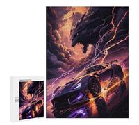 Puzzles pour Adultes500 PCS Dragons and Cars Epic Battle Puzzles pour Adolescents pour S'amuser en Famille Difficile Et Stimulant Un pour Les Jeux 500 PCS
