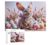 Puzzles pour Adultes500 PCS Easter Bunny Decorations Puzzle Décoratif Mural - Niveau Difficile - Idéal comme Cadeau pour Toute La Famille 500 PCS