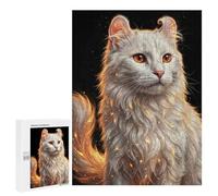 Puzzles pour Adultes500 PCS Elegant White Cat Portrait Puzzle, Jeu De Réflexion Et De Logique, Idéal comme Cadeau pour Toute La Famille 500 PCS