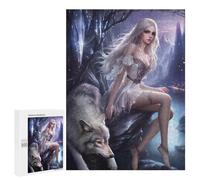 Puzzles pour Adultes500 PCS Enchanted Forest Fantasy with Wolf Puzzles pour Adolescents pour S'amuser en Famille Difficile Et Stimulant Un pour Les Jeux 500 PCS