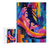 Puzzles pour Adultes500 PCS Expressionist Geometry Sneaker - Vibrant Abstract Street Art Puzzles pour Adultes, Jeu De Réflexion, Décoration Intérieure, Aide À Stimuler Le Cerveau 500 PCS