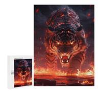 Puzzles pour Adultes500 PCS Fiery Tiger Roar Puzzles pour Adolescents pour S'amuser en Famille Difficile Et Stimulant Un pour Les Jeux 500 PCS