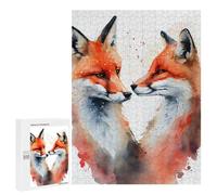 Puzzles pour Adultes500 PCS Fox Romantic Couple Puzzle pour Adultes - Jeu De Réflexion - Assemblage De Motifs - Idée Cadeau Unique pour Un Anniversaire 500 PCS