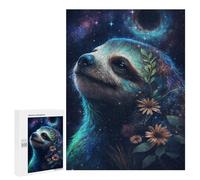 Puzzles pour Adultes500 PCS Galactic Sloth with Flowers-9 Puzzles pour Adolescents Jeux Relaxants pour S'amuser en Famille Activités Amusantes À La Maison 500 PCS